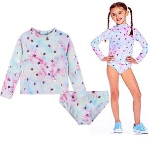 ANDY & EVAN | Tie-Dye & Metallic Star Rashguard Set NWOT | Size 3T